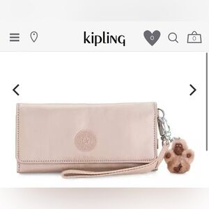 Kipling Rubi Large Wristlet Wallet Metallic glow